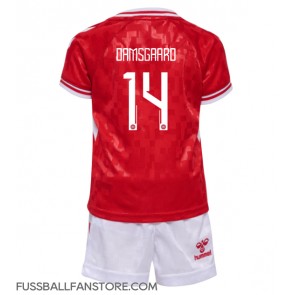 Dänemark Mikkel Damsgaard #14 Replik Heimtrikot Kinder EM 2024 Kurzarm (+ Kurze Hosen)